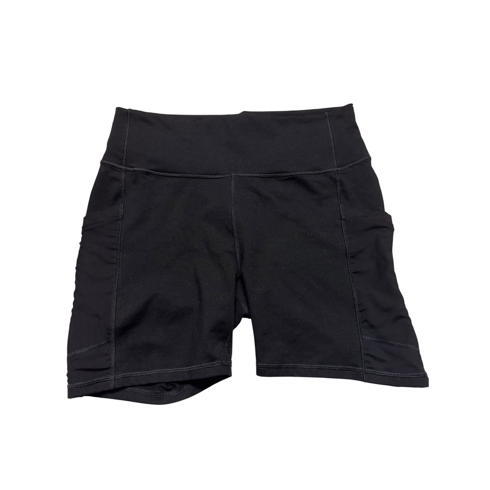 Fabletics PowerHold Black High Waisted Biker Shorts with Pockets Women Large